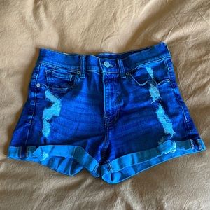 High-rise denim shorts (Express, size 2)